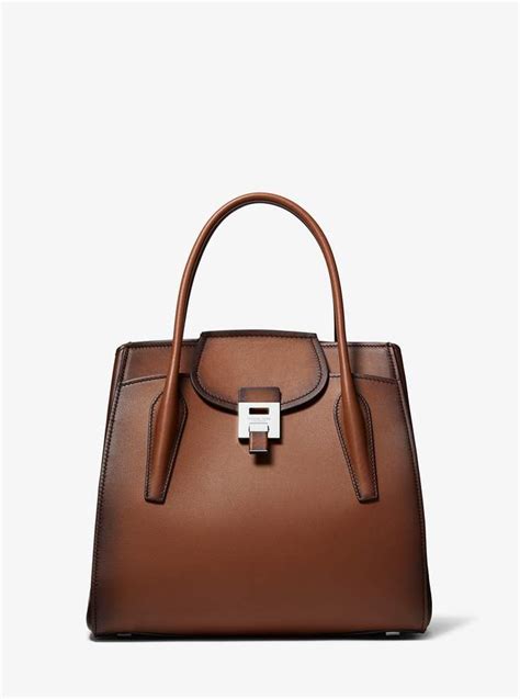 michael kors bancroft large calf leather bag|Bancroft Large Burnished Calf Leather Satchel .